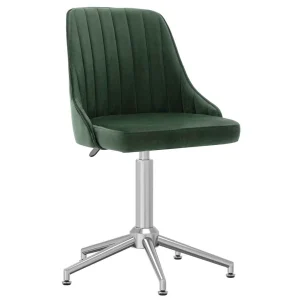Chaise pivotante de bureau 51 x 56 x 94 cm vert foncé velours – vue d’ensemble