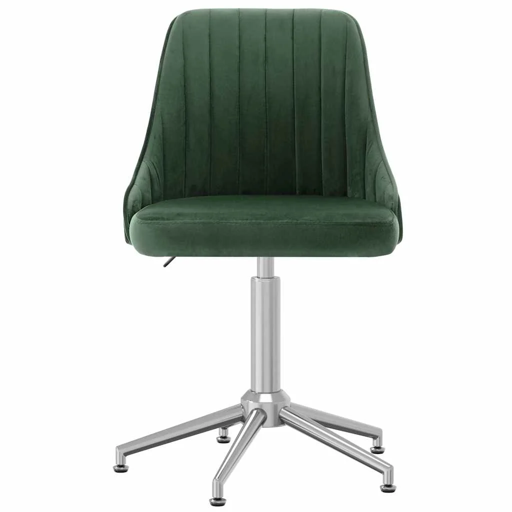 Chaise pivotante de bureau 51 x 56 x 94 cm vert foncé velours – vue de face