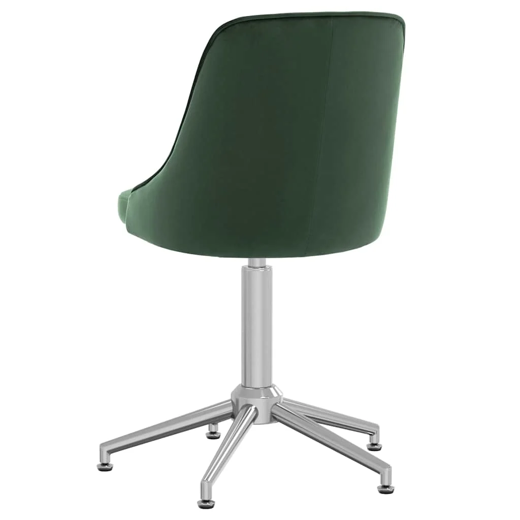 Chaise pivotante de bureau 51 x 56 x 94 cm vert foncé velours – vue de détail