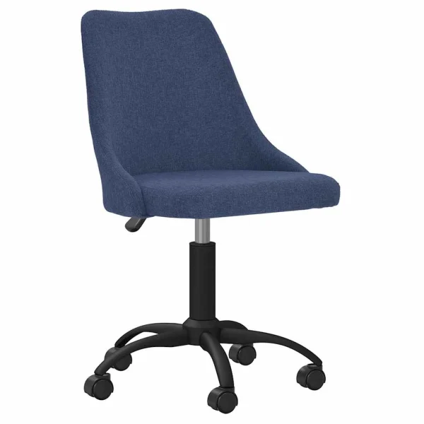Chaise pivotante de bureau 51 x 56 x 98 cm bleu tissu – vue d’ensemble