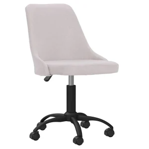 Chaise pivotante de bureau 51 x 56 x 98 cm crème tissu – vue d’ensemble