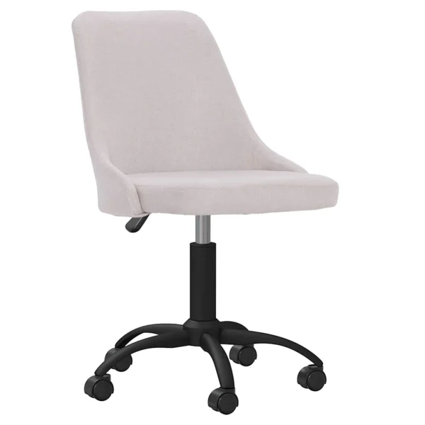 Chaise pivotante de bureau 51 x 56 x 98 cm crème tissu – vue d’ensemble