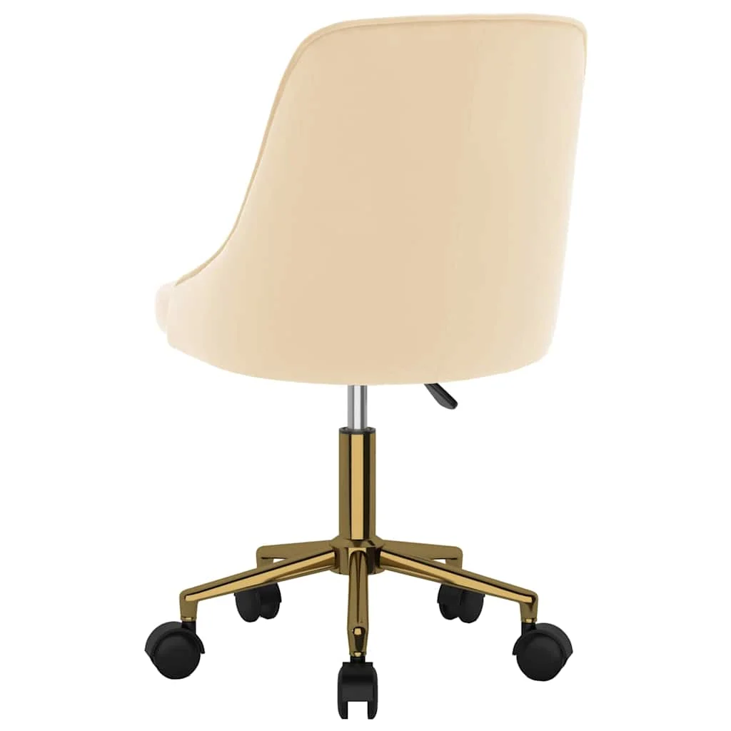 Chaise pivotante de bureau 51 x 56 x 98 cm crème velours – vue de détail