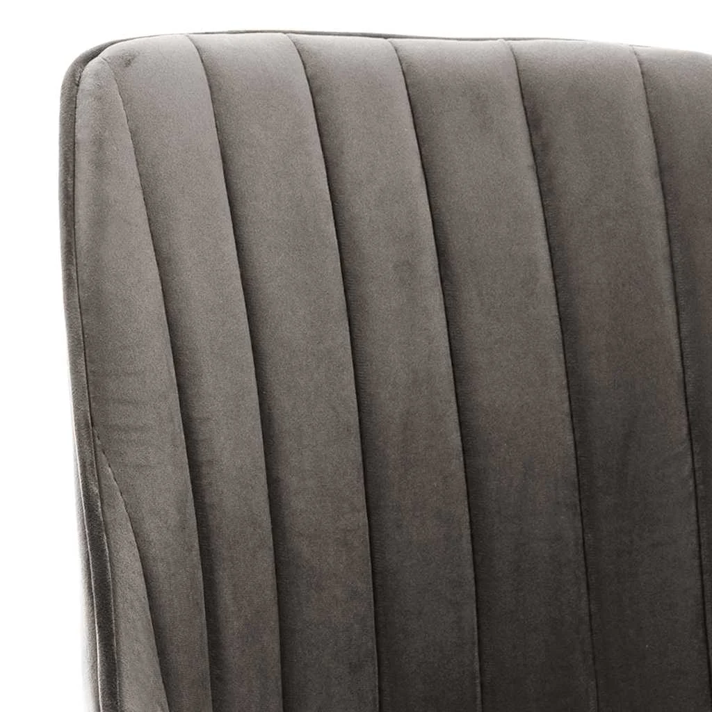 Chaise pivotante de bureau 51 x 56 x 98 cm gris foncé velours – vue en situation