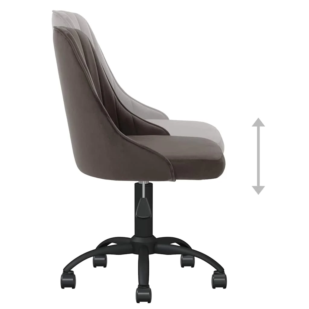 Chaise pivotante de bureau 51 x 56 x 98 cm gris foncé velours – vue de dessus