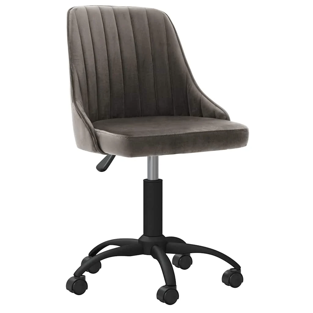 Chaise pivotante de bureau 51 x 56 x 98 cm gris foncé velours – vue d’ensemble