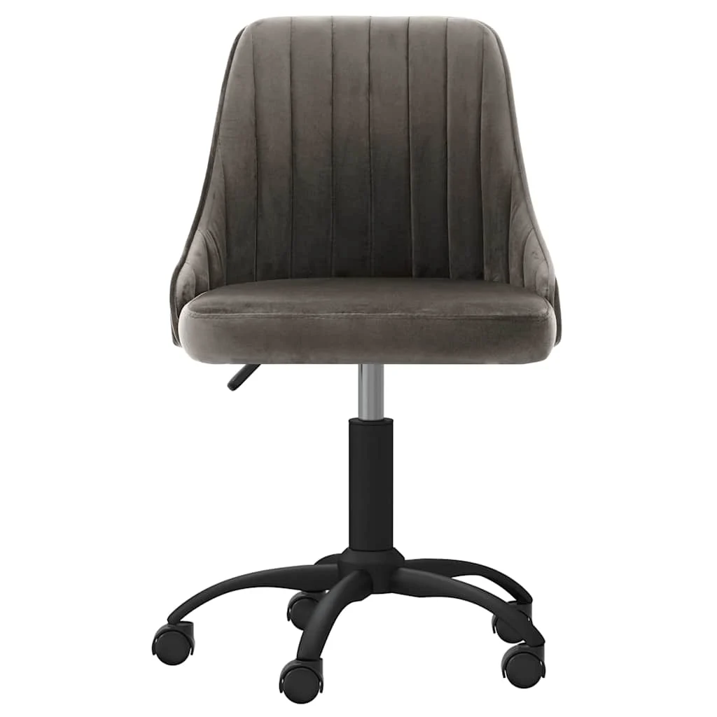 Chaise pivotante de bureau 51 x 56 x 98 cm gris foncé velours – vue de face