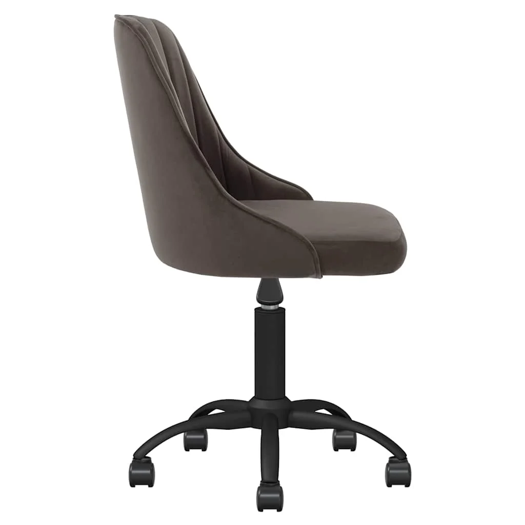 Chaise pivotante de bureau 51 x 56 x 98 cm gris foncé velours – vue de côté