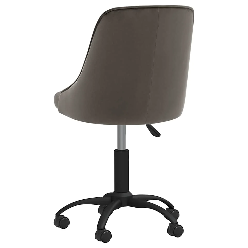Chaise pivotante de bureau 51 x 56 x 98 cm gris foncé velours – vue de détail
