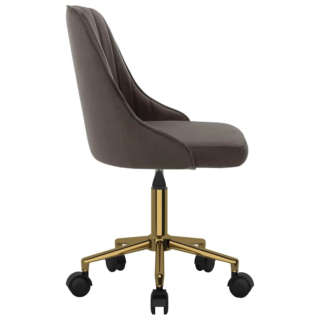 Chaise pivotante de bureau 51 x 56 x 98 cm gris foncé velours – modèle 2 – vue de côté