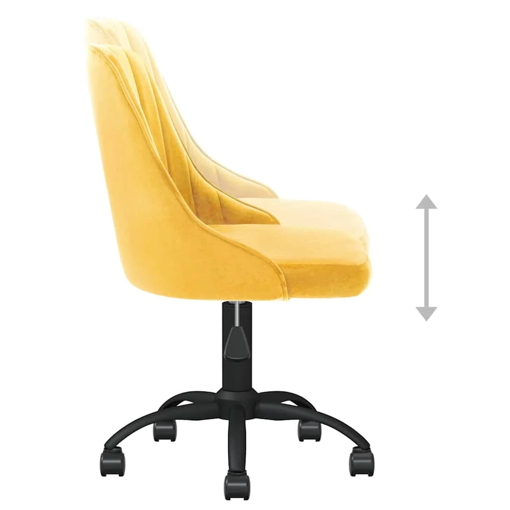 Chaise pivotante de bureau 51 x 56 x 98 cm jaune velours – vue de dessus
