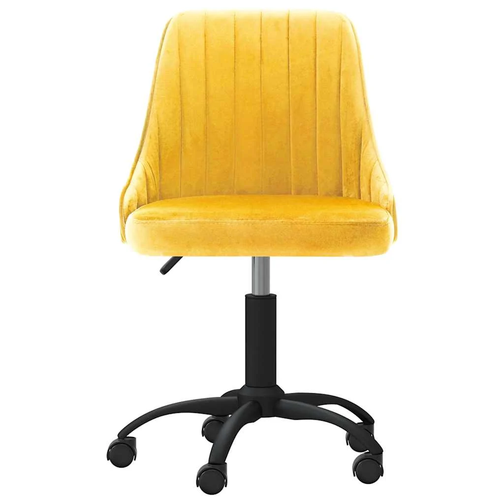 Chaise pivotante de bureau 51 x 56 x 98 cm jaune velours – vue de face