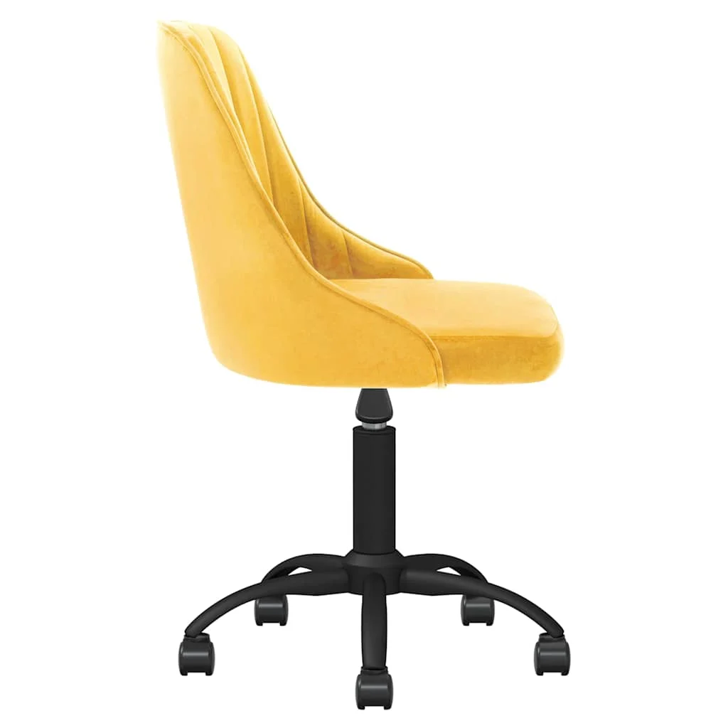 Chaise pivotante de bureau 51 x 56 x 98 cm jaune velours – vue de côté