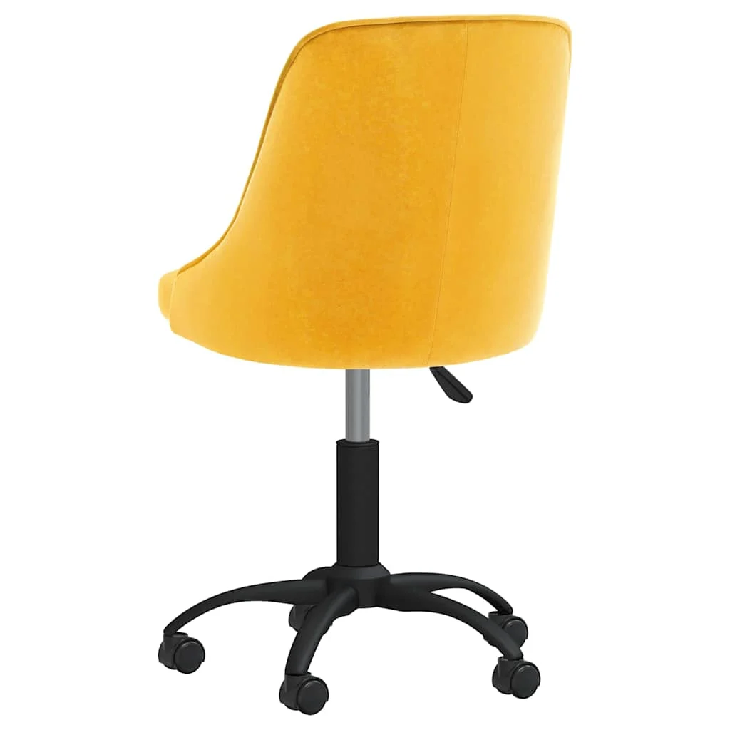 Chaise pivotante de bureau 51 x 56 x 98 cm jaune velours – vue de détail