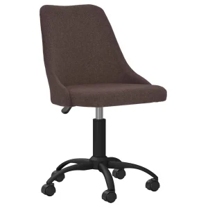 Chaise pivotante de bureau 51 x 56 x 98 cm marron foncé tissu – vue d’ensemble