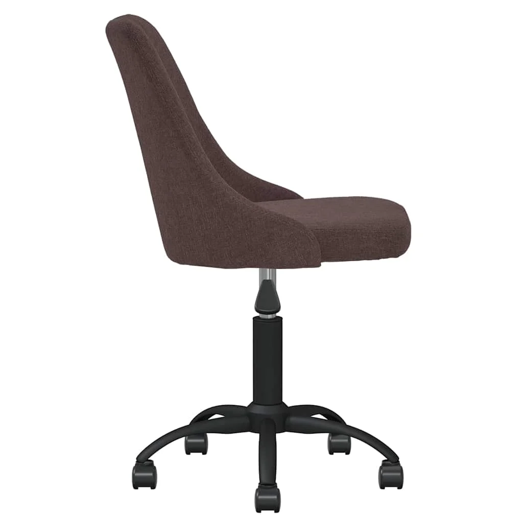 Chaise pivotante de bureau 51 x 56 x 98 cm marron foncé tissu – vue de côté