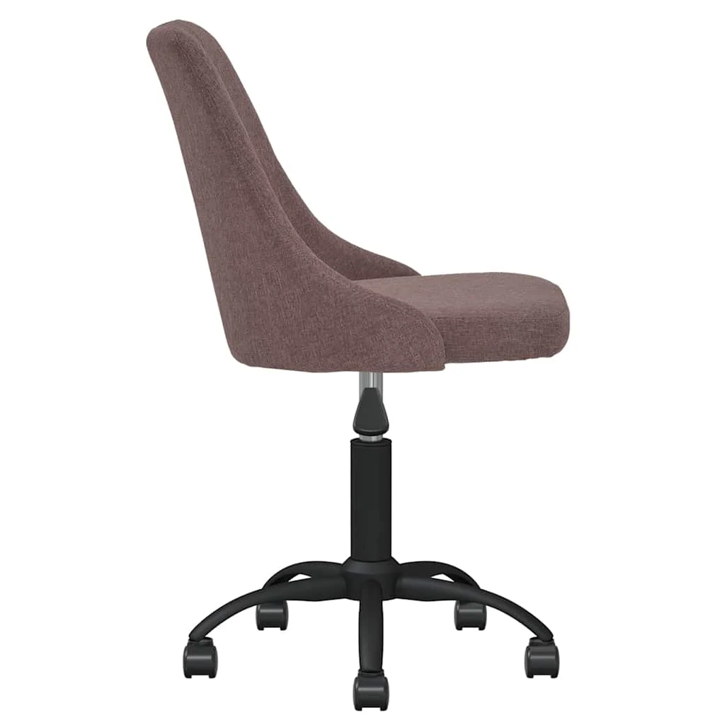 Chaise pivotante de bureau 51 x 56 x 98 cm marron tissu – vue de côté