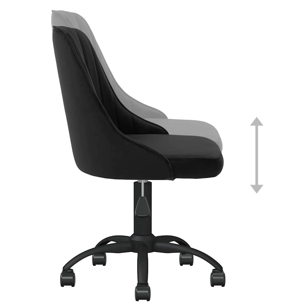 Chaise pivotante de bureau 51 x 56 x 98 cm noir velours – vue de dessus