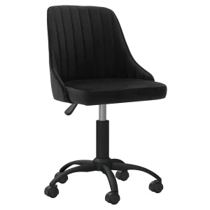 Chaise pivotante de bureau 51 x 56 x 98 cm noir velours – vue d’ensemble