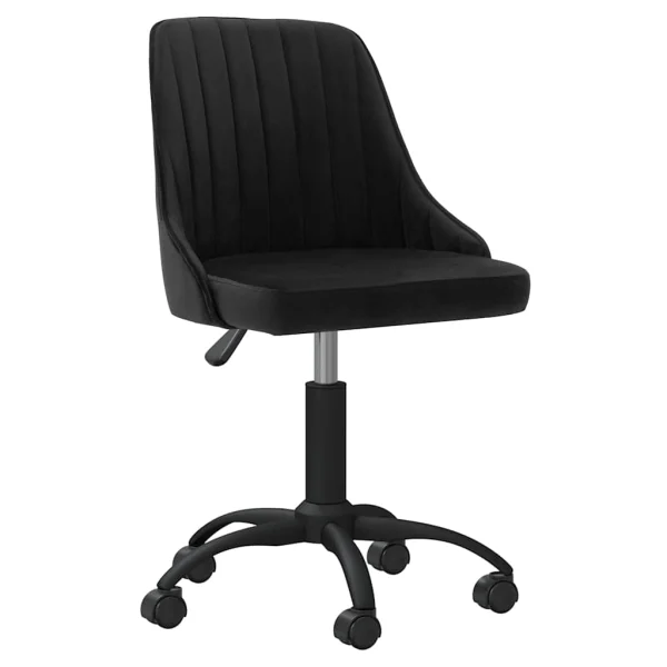 Chaise pivotante de bureau 51 x 56 x 98 cm noir velours – vue d’ensemble