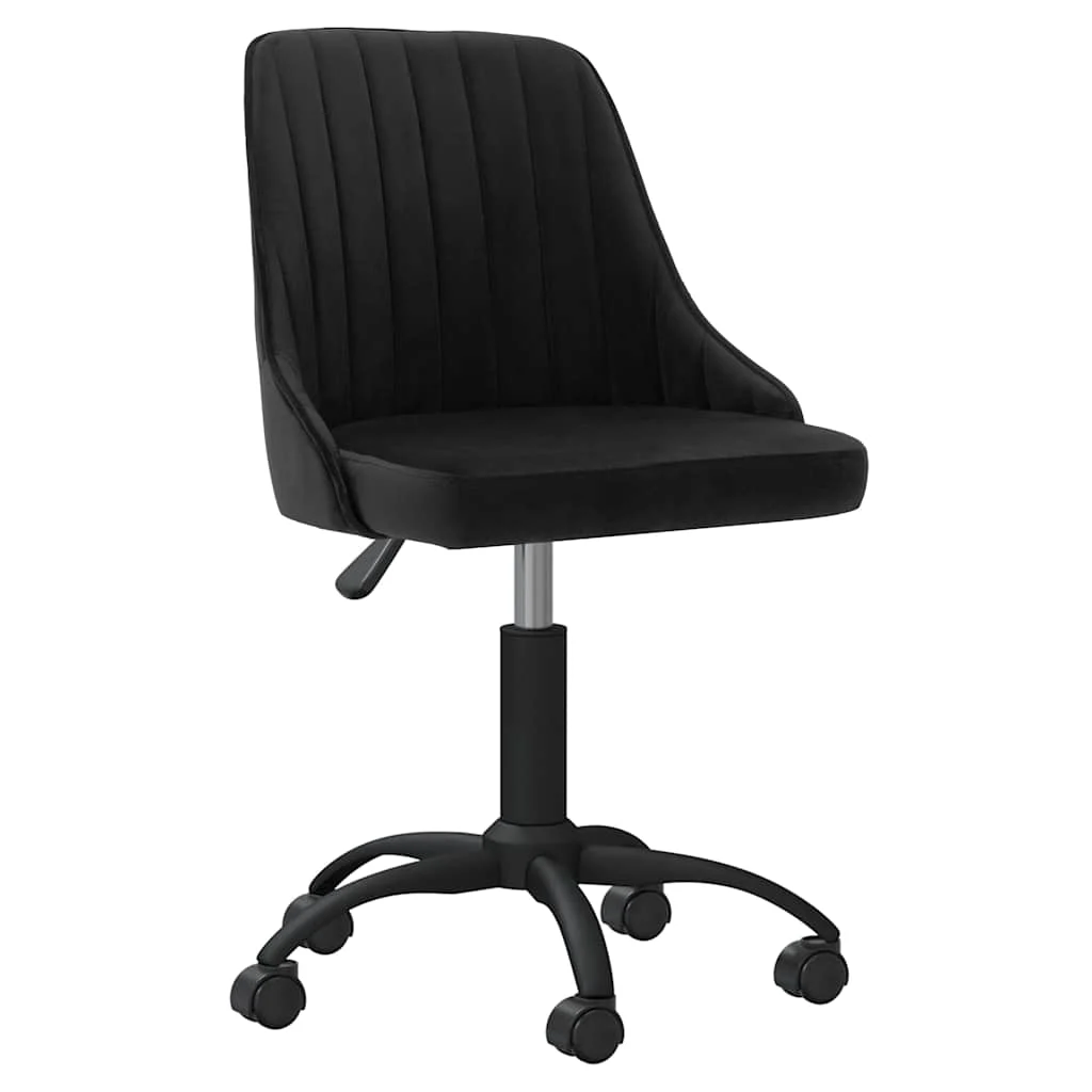 Chaise pivotante de bureau 51 x 56 x 98 cm noir velours – vue d’ensemble