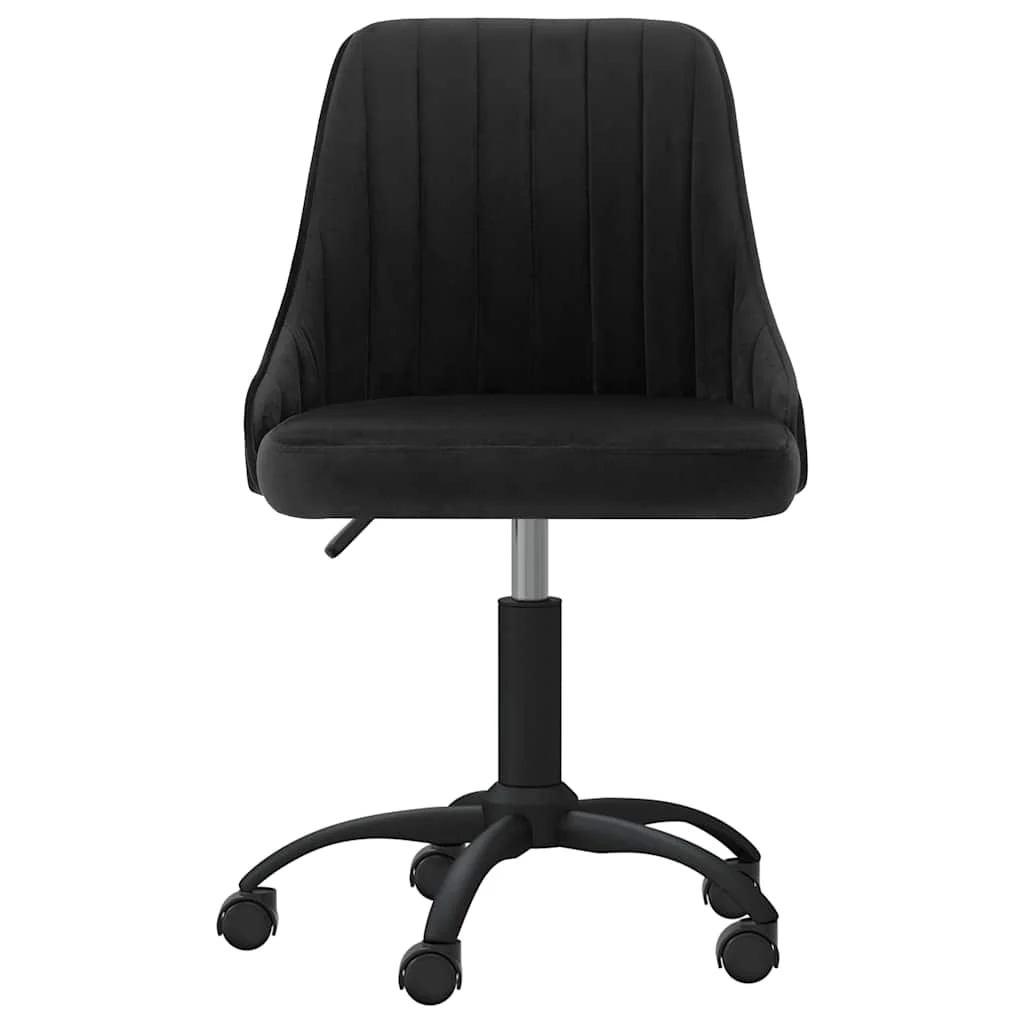 Chaise pivotante de bureau 51 x 56 x 98 cm noir velours – vue de face