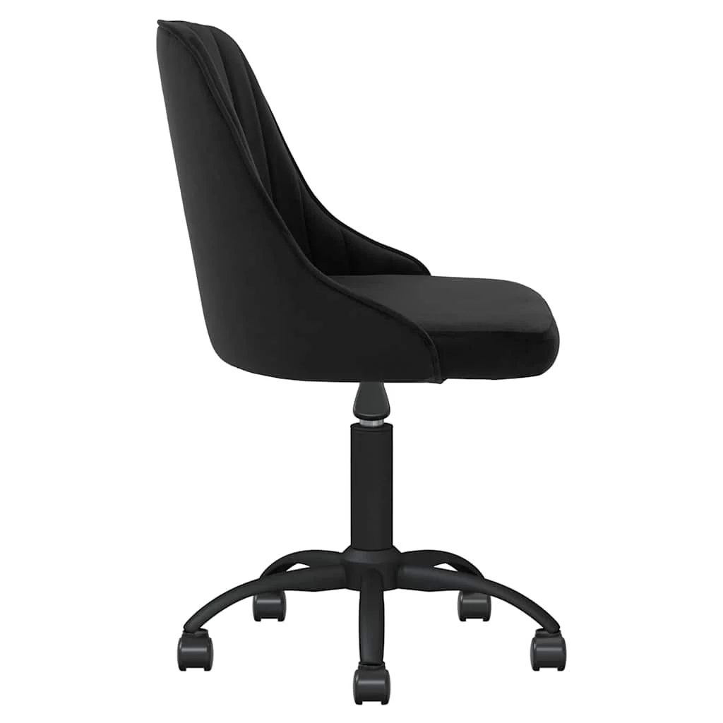 Chaise pivotante de bureau 51 x 56 x 98 cm noir velours – vue de côté
