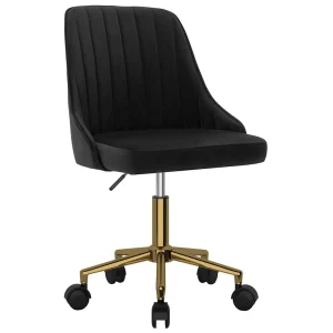 Chaise pivotante de bureau 51 x 56 x 98 cm noir velours – modèle 2 – vue d’ensemble