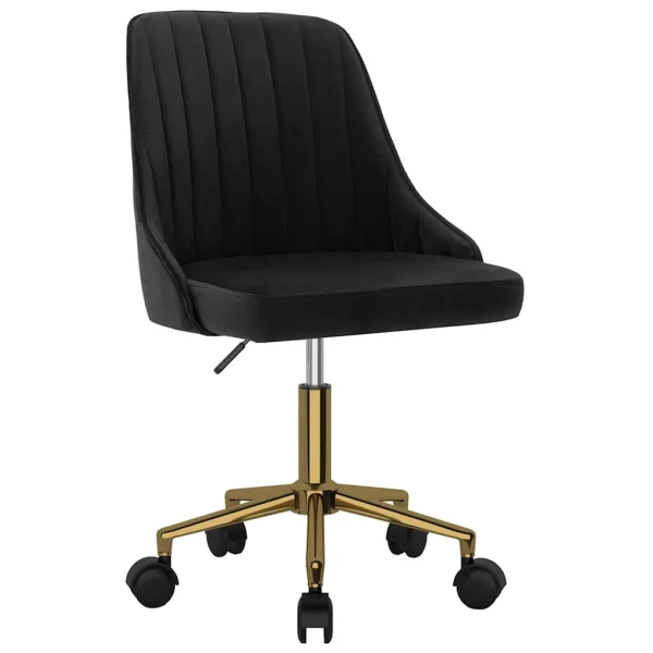 Chaise pivotante de bureau 51 x 56 x 98 cm noir velours – modèle 2 – vue d’ensemble