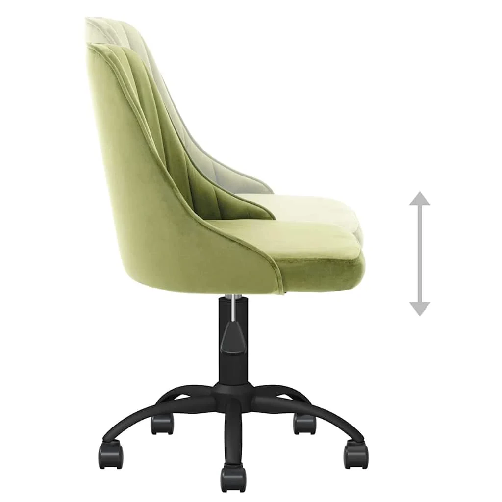 Chaise pivotante de bureau 51 x 56 x 98 cm vert clair velours – vue de dessus
