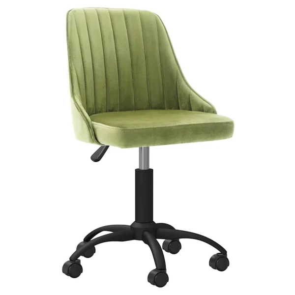 Chaise pivotante de bureau 51 x 56 x 98 cm vert clair velours – vue d’ensemble
