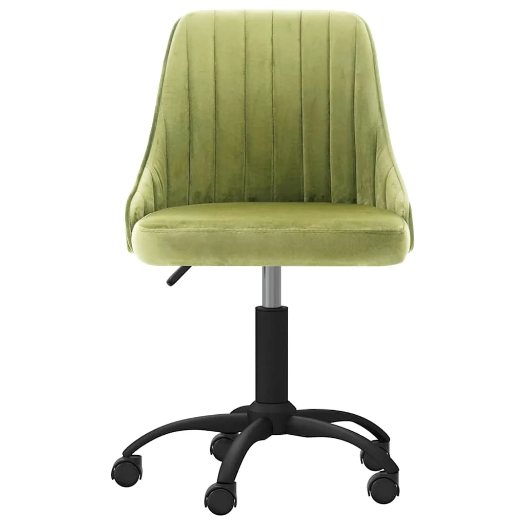 Chaise pivotante de bureau 51 x 56 x 98 cm vert clair velours – vue de face