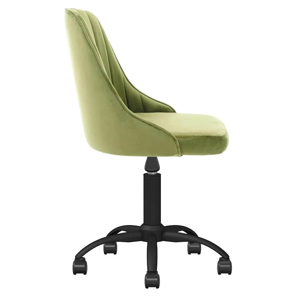 Chaise pivotante de bureau 51 x 56 x 98 cm vert clair velours – vue de côté