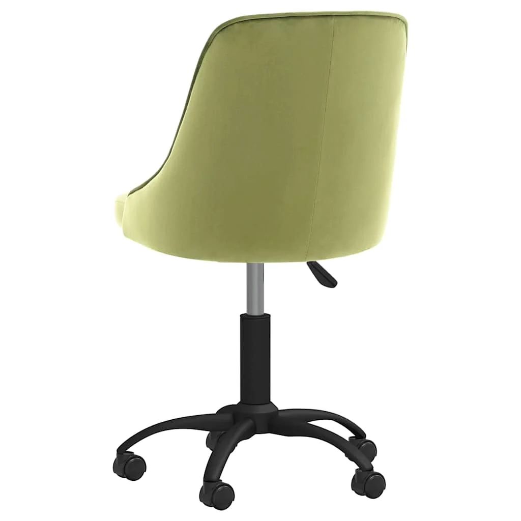 Chaise pivotante de bureau 51 x 56 x 98 cm vert clair velours – vue de détail