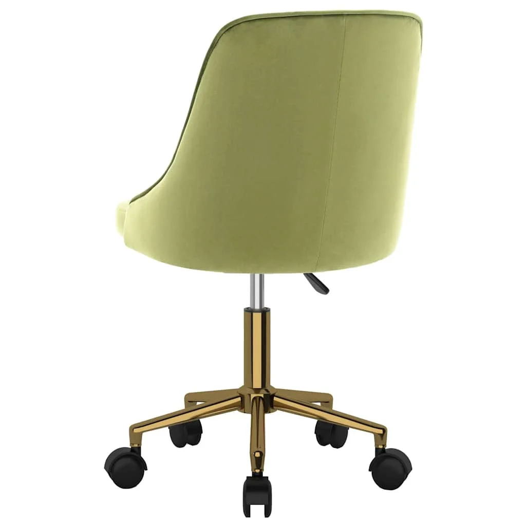 Chaise pivotante de bureau 51 x 56 x 98 cm vert clair velours – modèle 2 – vue de détail
