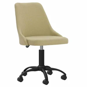 Chaise pivotante de bureau 51 x 56 x 98 cm vert tissu – vue d’ensemble