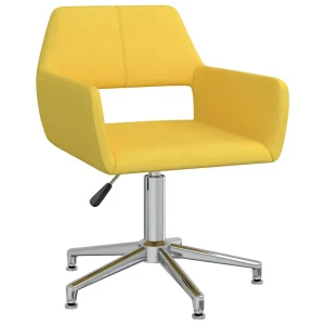 Chaise pivotante de bureau 52,5 x 53 x 83 cm jaune tissu – vue d’ensemble