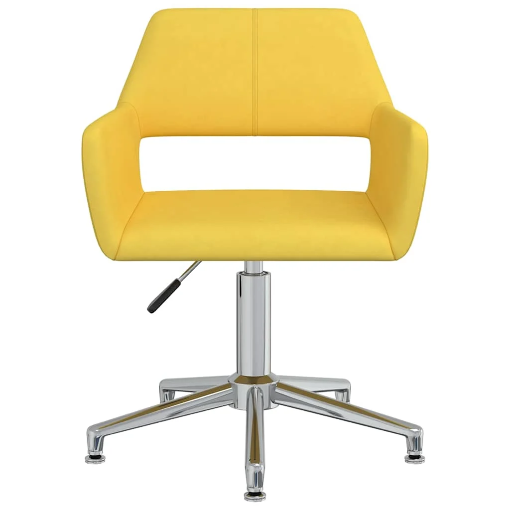 Chaise pivotante de bureau 52,5 x 53 x 83 cm jaune tissu – vue de face