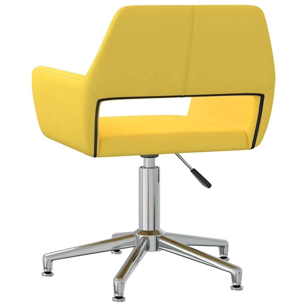 Chaise pivotante de bureau 52,5 x 53 x 83 cm jaune tissu – vue de côté