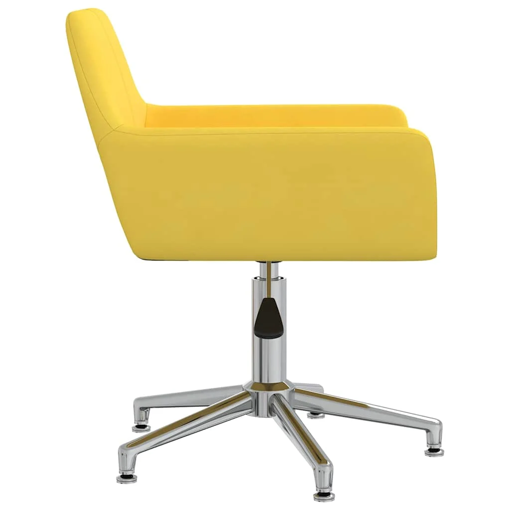 Chaise pivotante de bureau 52,5 x 53 x 83 cm jaune tissu – vue de détail