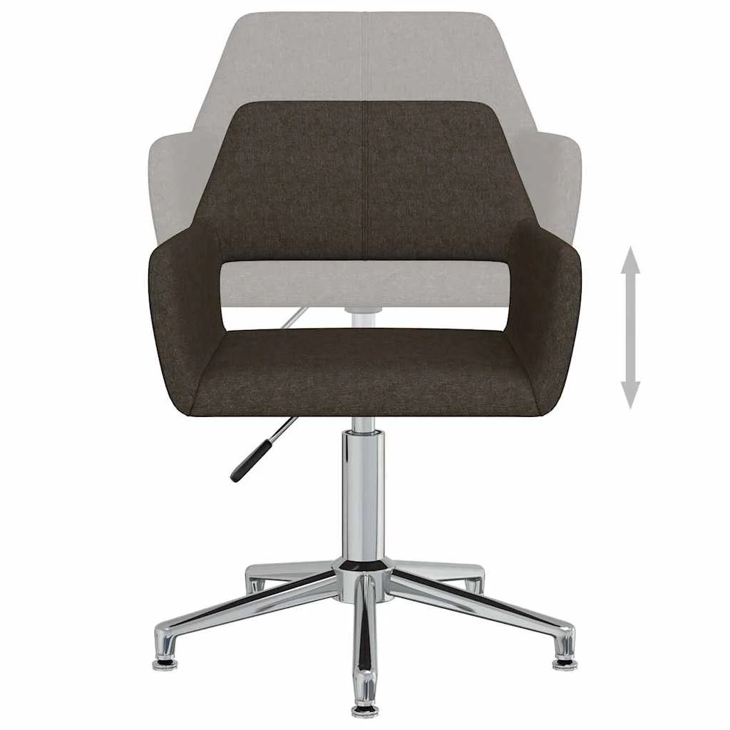 Chaise pivotante de bureau 52,5 x 53 x 83 cm marron foncé tissu – vue de dessus