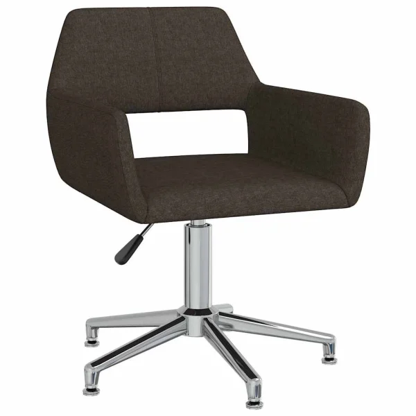 Chaise pivotante de bureau 52,5 x 53 x 83 cm marron foncé tissu – vue d’ensemble