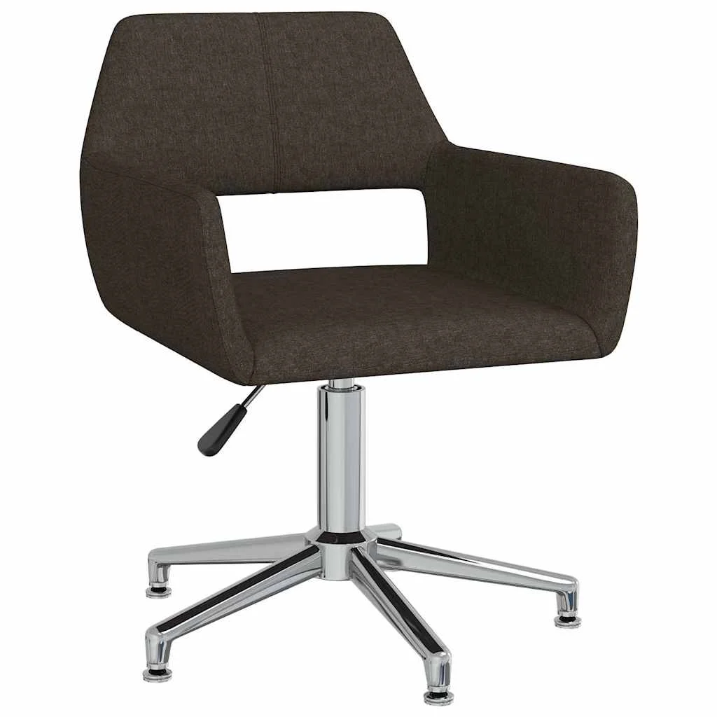 Chaise pivotante de bureau 52,5 x 53 x 83 cm marron foncé tissu – vue d’ensemble