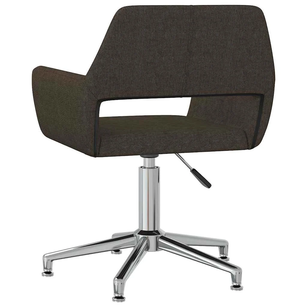 Chaise pivotante de bureau 52,5 x 53 x 83 cm marron foncé tissu – vue de côté