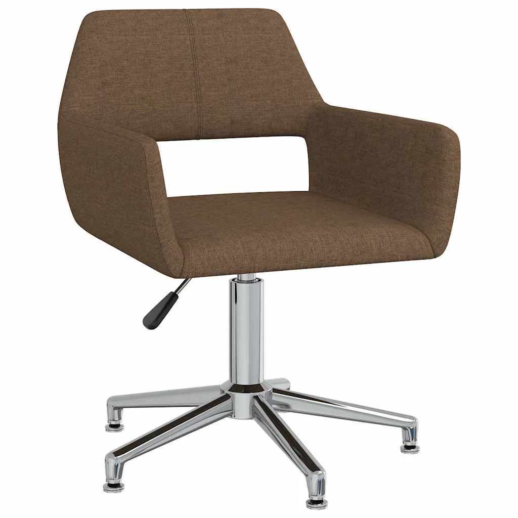 Chaise pivotante de bureau 52,5 x 53 x 83 cm marron tissu – vue d’ensemble