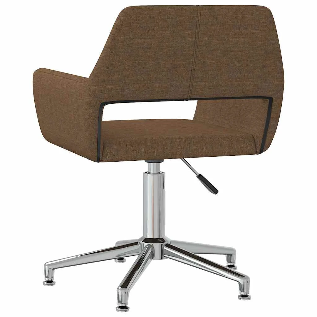 Chaise pivotante de bureau 52,5 x 53 x 83 cm marron tissu – vue de côté
