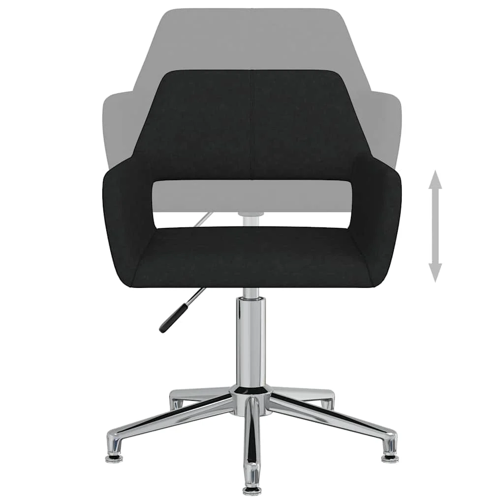 Chaise pivotante de bureau 52,5 x 53 x 83 cm noir tissu – vue de dessus