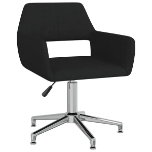 Chaise pivotante de bureau 52,5 x 53 x 83 cm noir tissu – vue d’ensemble