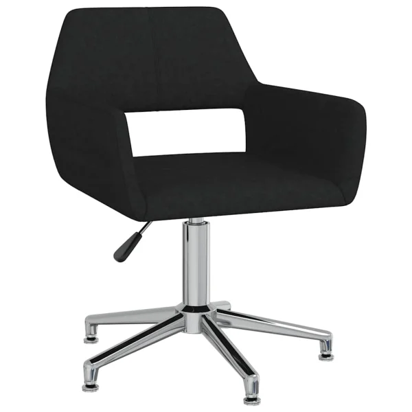 Chaise pivotante de bureau 52,5 x 53 x 83 cm noir tissu – vue d’ensemble