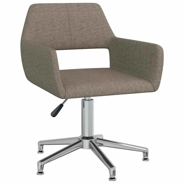 Chaise pivotante de bureau 52,5 x 53 x 83 cm taupe tissu – vue d’ensemble